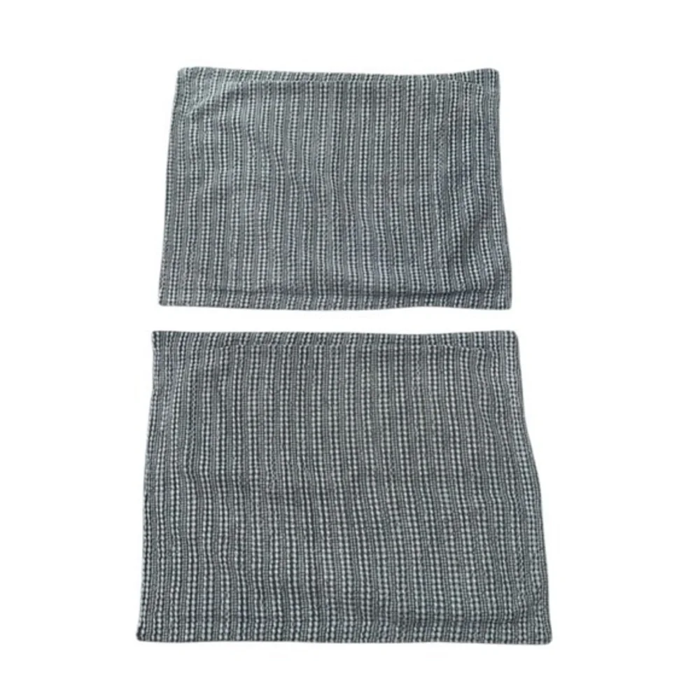 2‎ x Pottery Barn Honeycomb Textured Grey Standard Pillow Covers 26 x 20